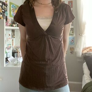 Brown Vintage Baby doll top